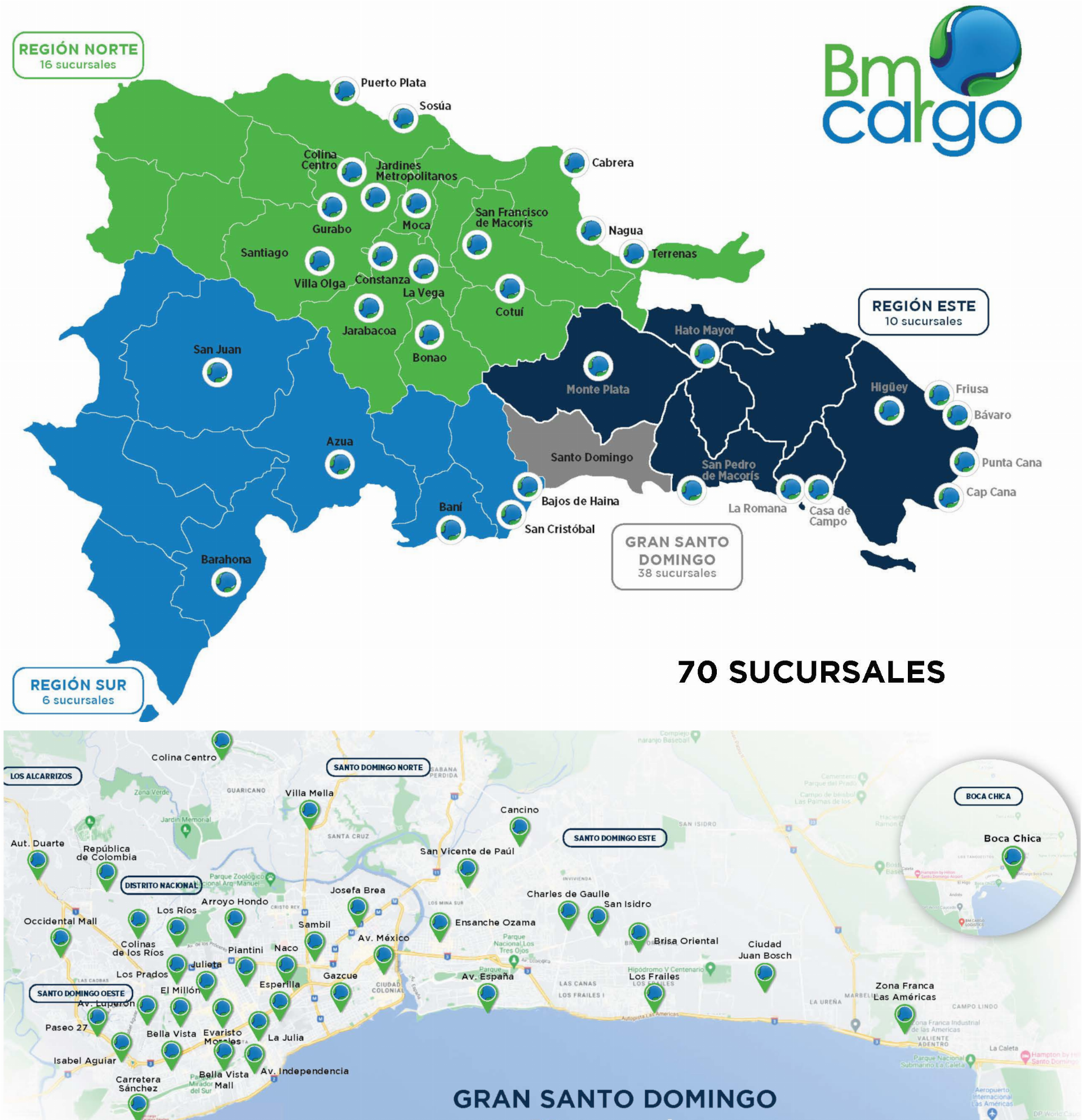mappa filiali BM CARGO